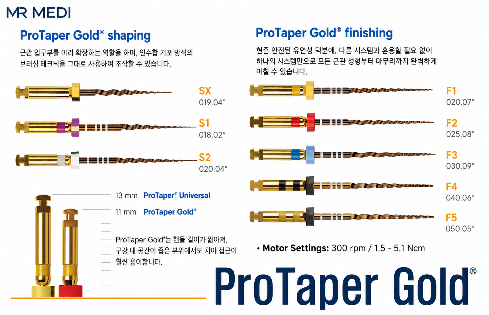 ProTaper Gold Finishing File 31mm(골드) #F2(빨강)