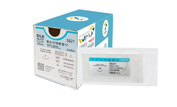 봉합사 블랙실크 6-0 S621